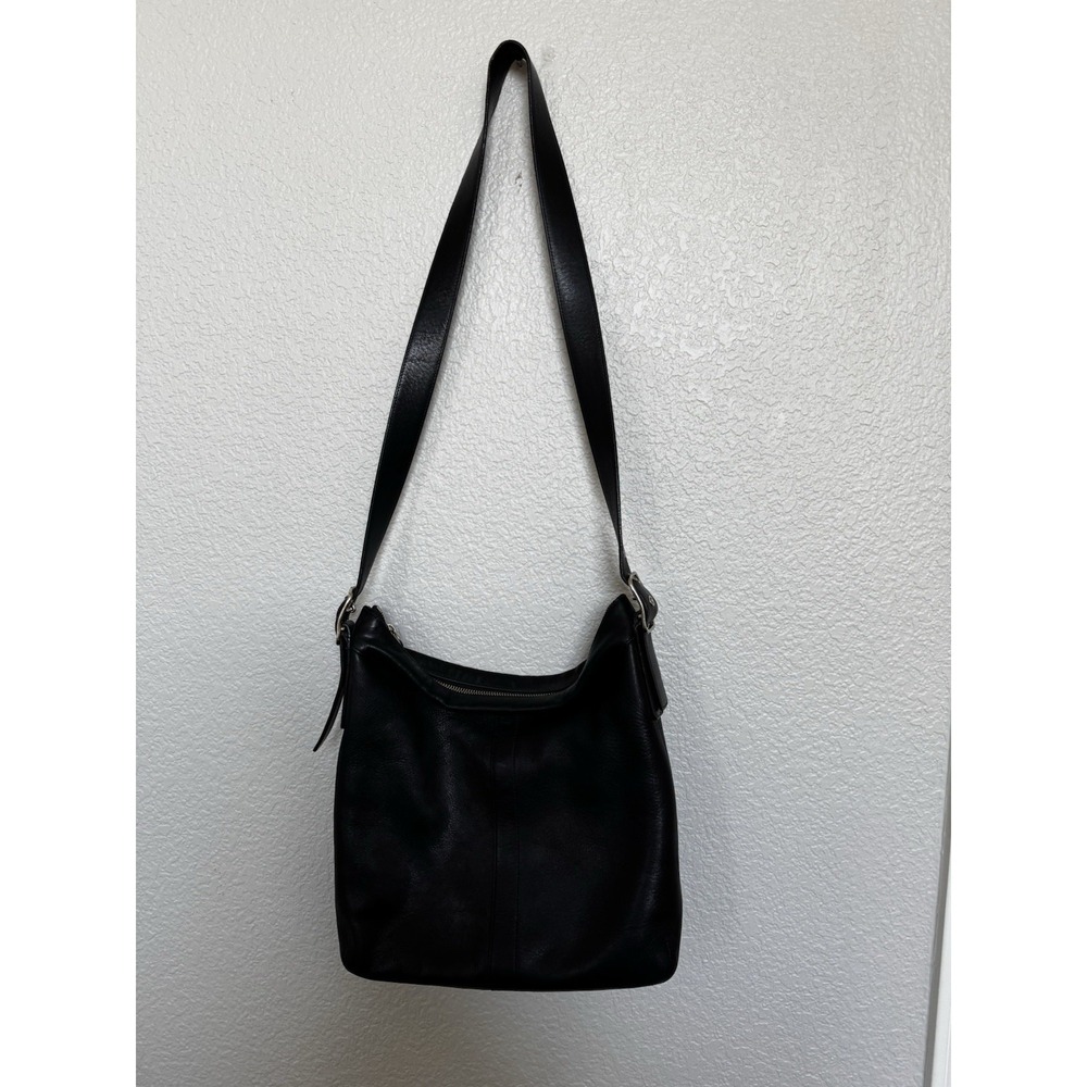 VTG Coach Legacy Black Leather Hobo Messenger Crossbody Bag Purse Buckle 9188